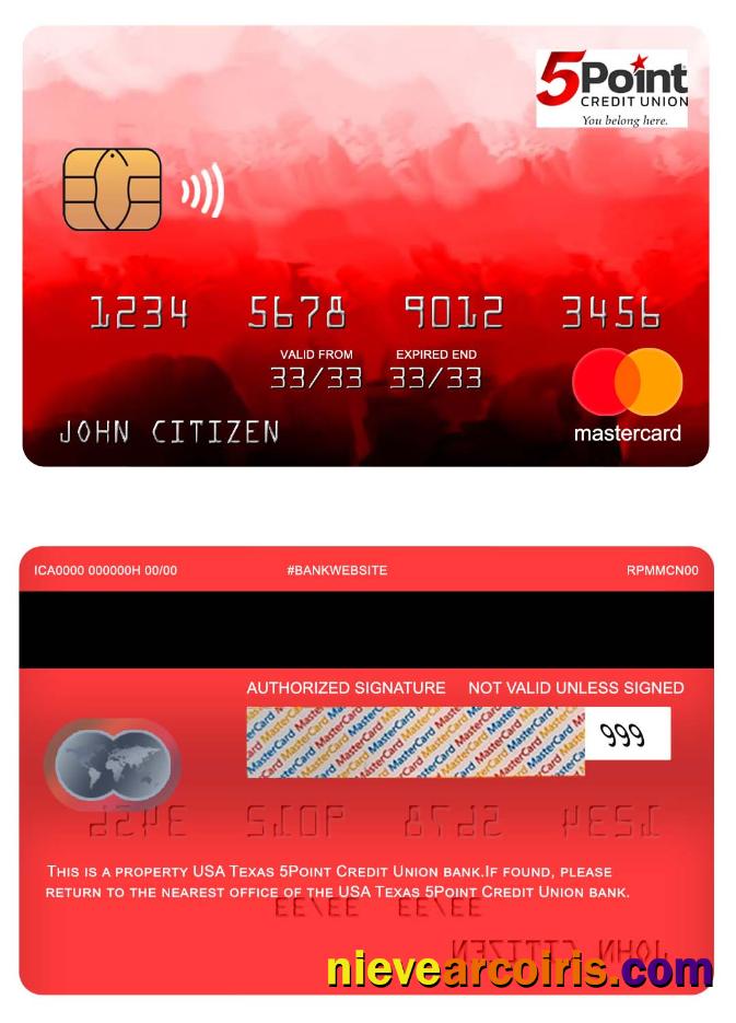 USA Texas 5Point Credit Union bank mastercard